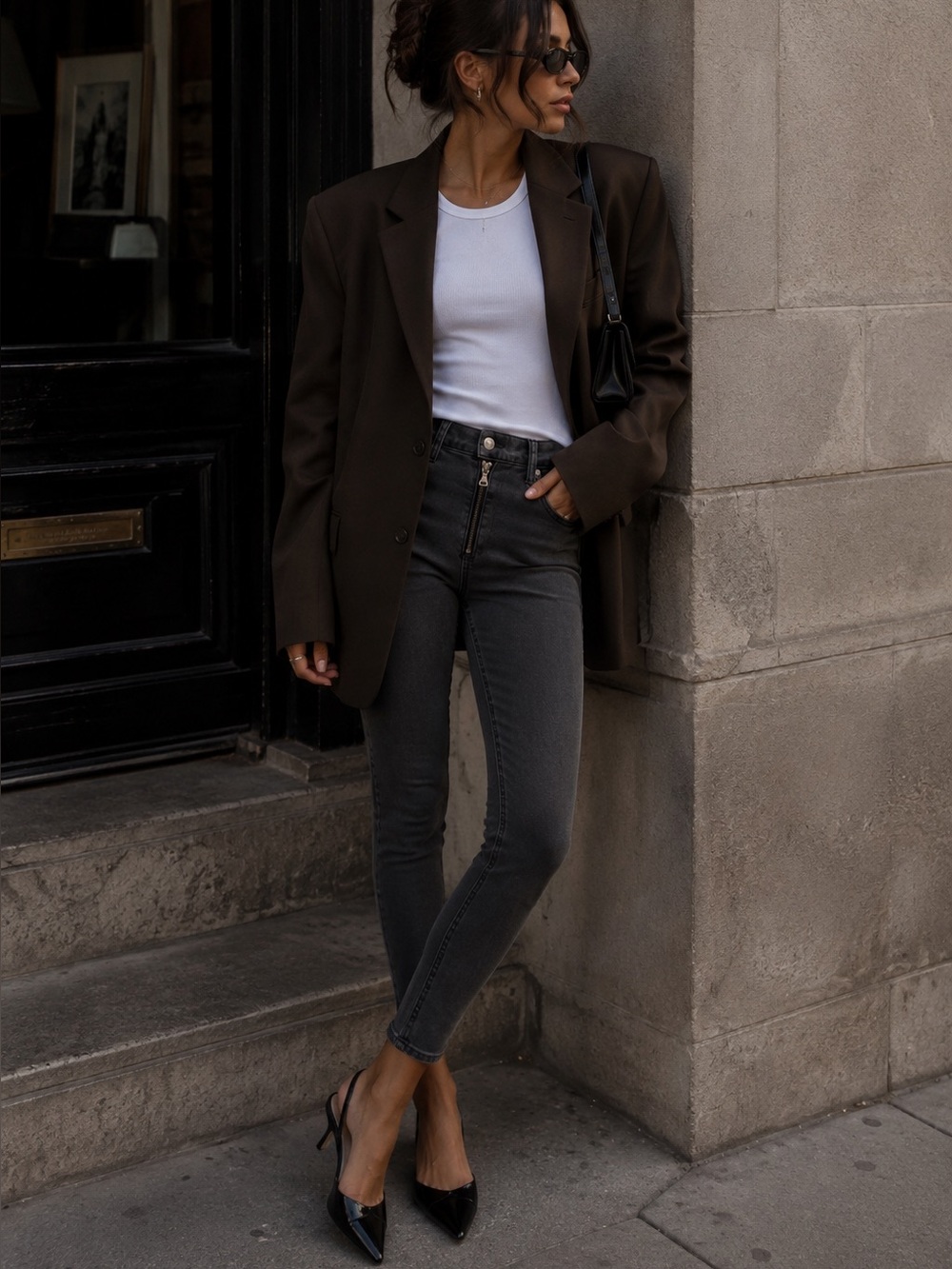 Topshop Moto Jamie High Rise Skinny Jeans Gray 25